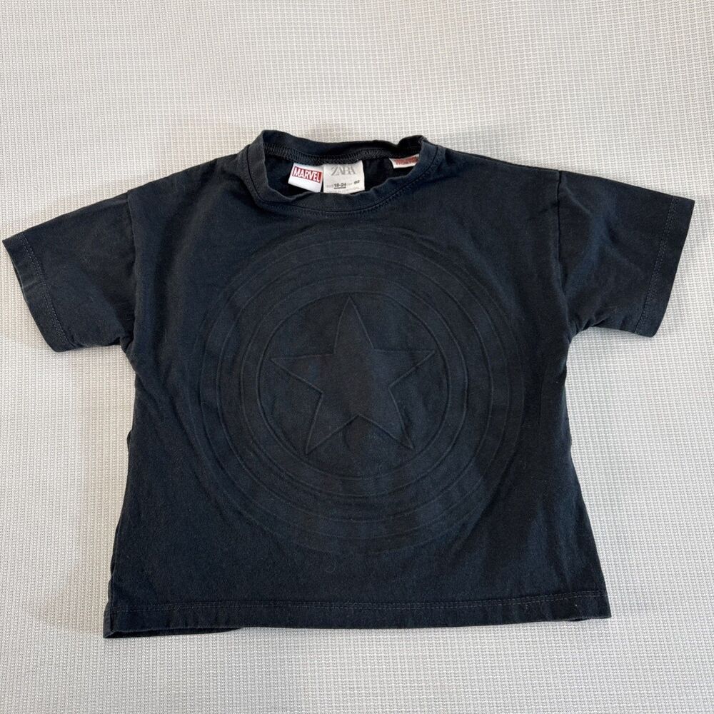 Zara Captain America Debossed Front, Screen Print Back T-Shirt - 18-24 Months